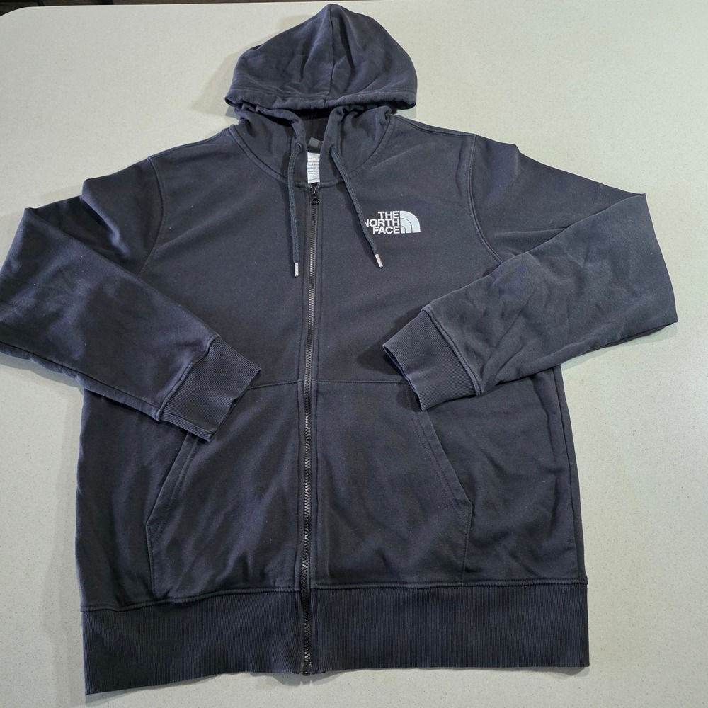 The North Face Mens Black Circular Design Full Zip Hoodie Sweatshirt Size L